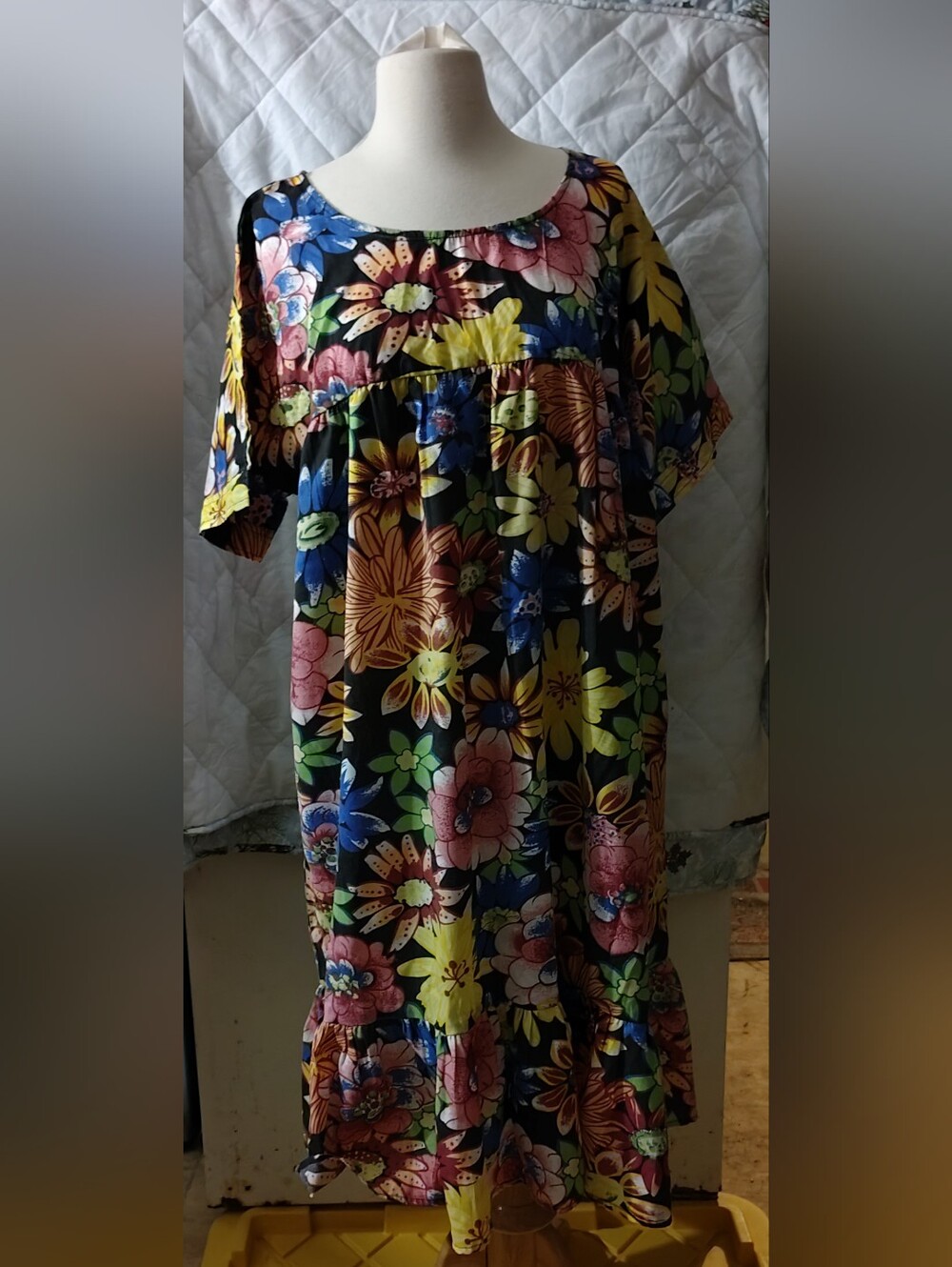 Beautiful Metropolitan, Women's Midi Floral Print Frock Multicolor Dress,